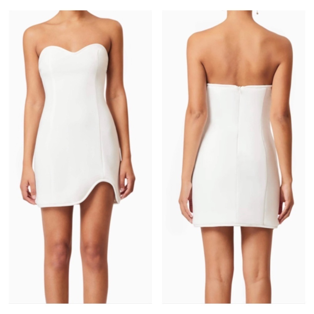 NEW Elliatt Janelle Strapless Mini Cocktail Dress In Ivory Women’s SZ Small